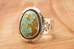 Navajo Jewelry Genuine Number 8 Mine Turquoise Ring